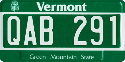 VT license plate QAB291