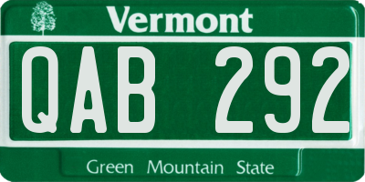 VT license plate QAB292