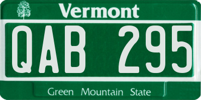 VT license plate QAB295