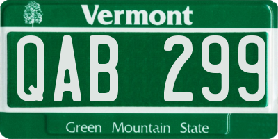 VT license plate QAB299