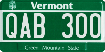 VT license plate QAB300