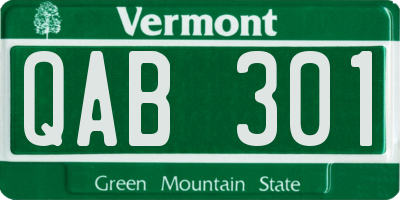 VT license plate QAB301