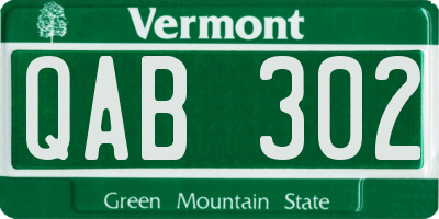 VT license plate QAB302