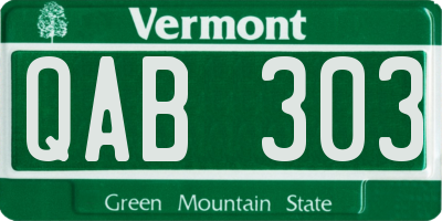 VT license plate QAB303