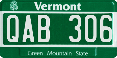 VT license plate QAB306