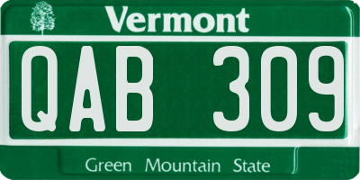 VT license plate QAB309