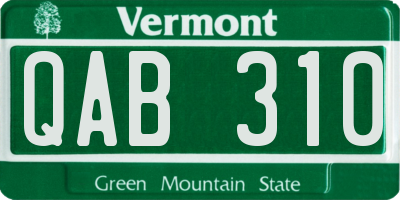 VT license plate QAB310