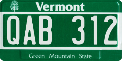 VT license plate QAB312