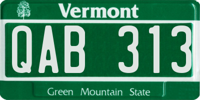 VT license plate QAB313