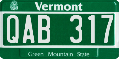 VT license plate QAB317