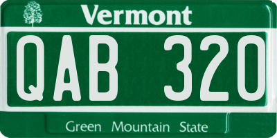 VT license plate QAB320