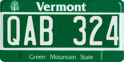 VT license plate QAB324