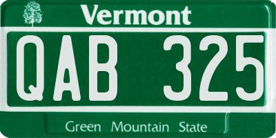 VT license plate QAB325