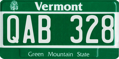 VT license plate QAB328