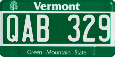 VT license plate QAB329