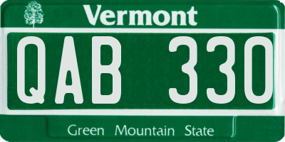 VT license plate QAB330