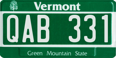 VT license plate QAB331