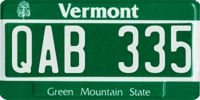 VT license plate QAB335