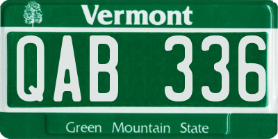 VT license plate QAB336