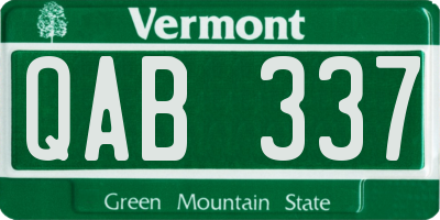 VT license plate QAB337