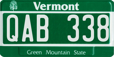 VT license plate QAB338