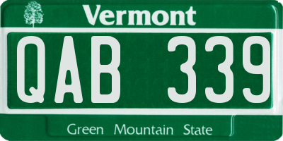 VT license plate QAB339