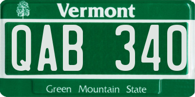 VT license plate QAB340