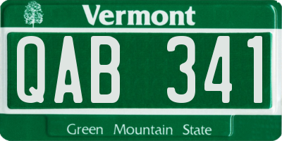 VT license plate QAB341