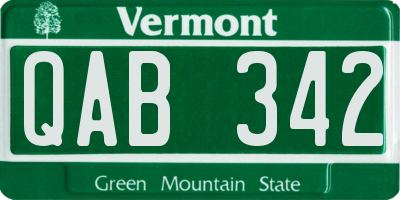 VT license plate QAB342
