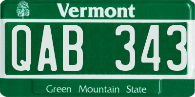 VT license plate QAB343