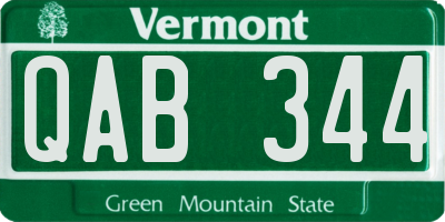 VT license plate QAB344