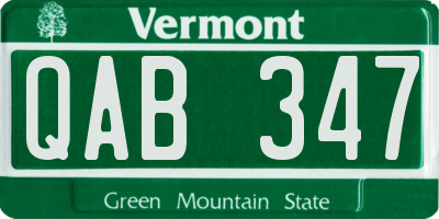 VT license plate QAB347