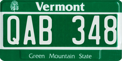 VT license plate QAB348