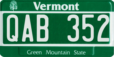VT license plate QAB352