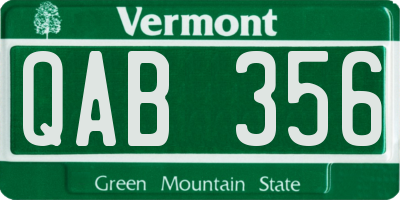 VT license plate QAB356