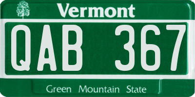 VT license plate QAB367