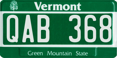 VT license plate QAB368