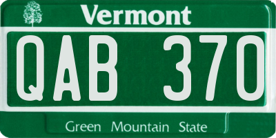 VT license plate QAB370