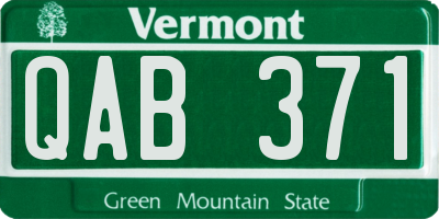 VT license plate QAB371