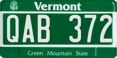 VT license plate QAB372