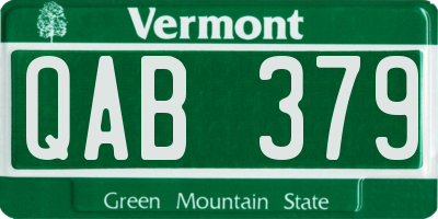 VT license plate QAB379
