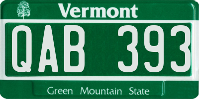 VT license plate QAB393