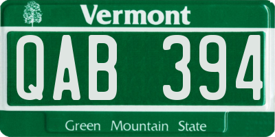 VT license plate QAB394