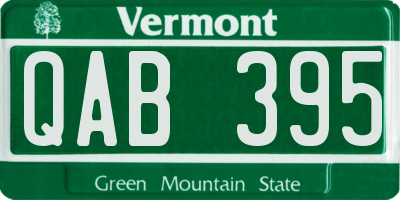 VT license plate QAB395