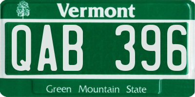VT license plate QAB396
