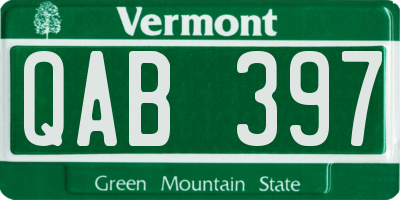 VT license plate QAB397