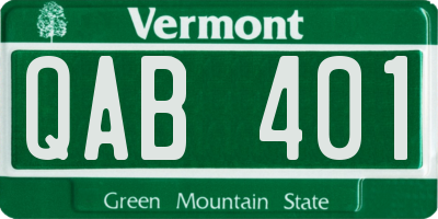VT license plate QAB401
