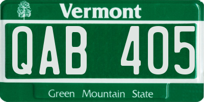 VT license plate QAB405