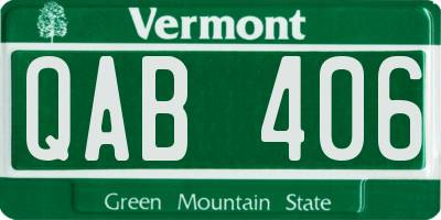 VT license plate QAB406