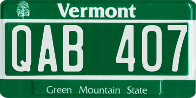 VT license plate QAB407
